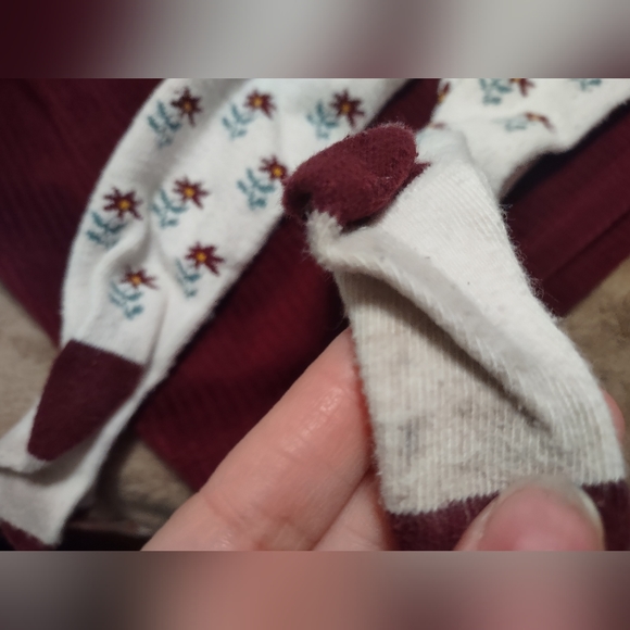 SOLD Wonder Nation winter 12 mo blouse jumper dress and hosiery floral SET - Picture 10 of 12